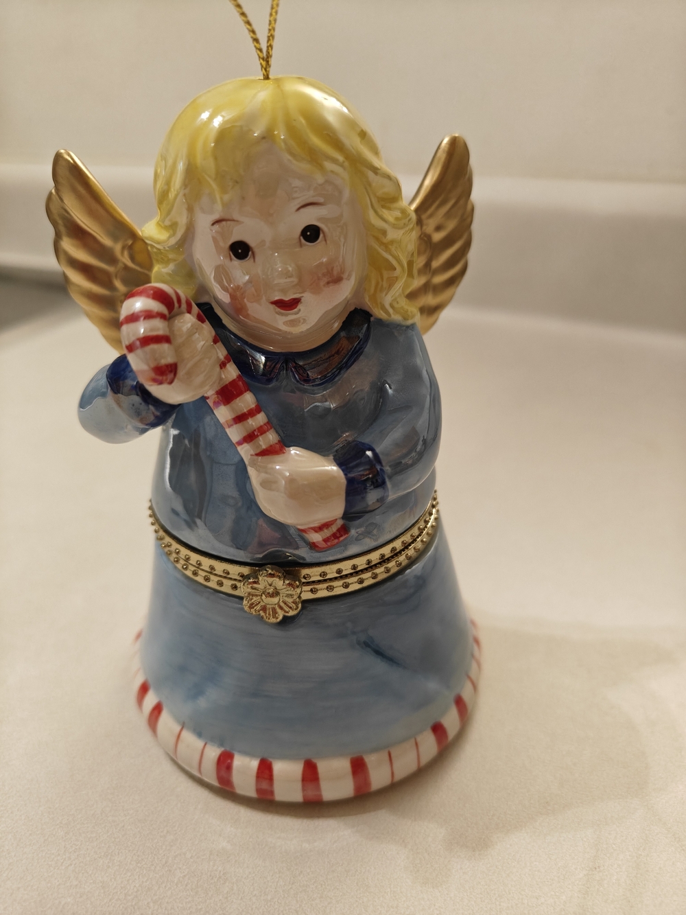 Mr Christmas Angel Candy Cane Hinged Music Box Ornament